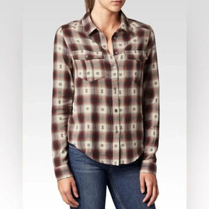 Paige Large Mya Plaid Shirt Button Down Long Sleeve Western